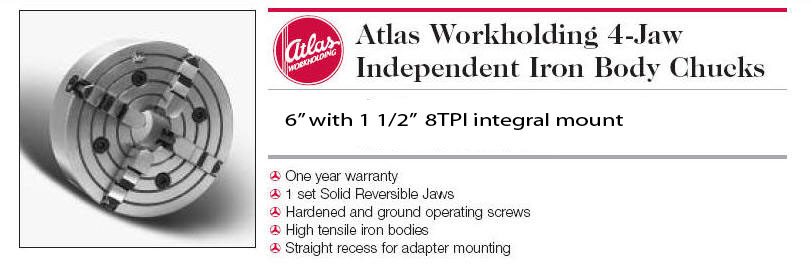 Atlas 4 jaw chuck for bench lathes